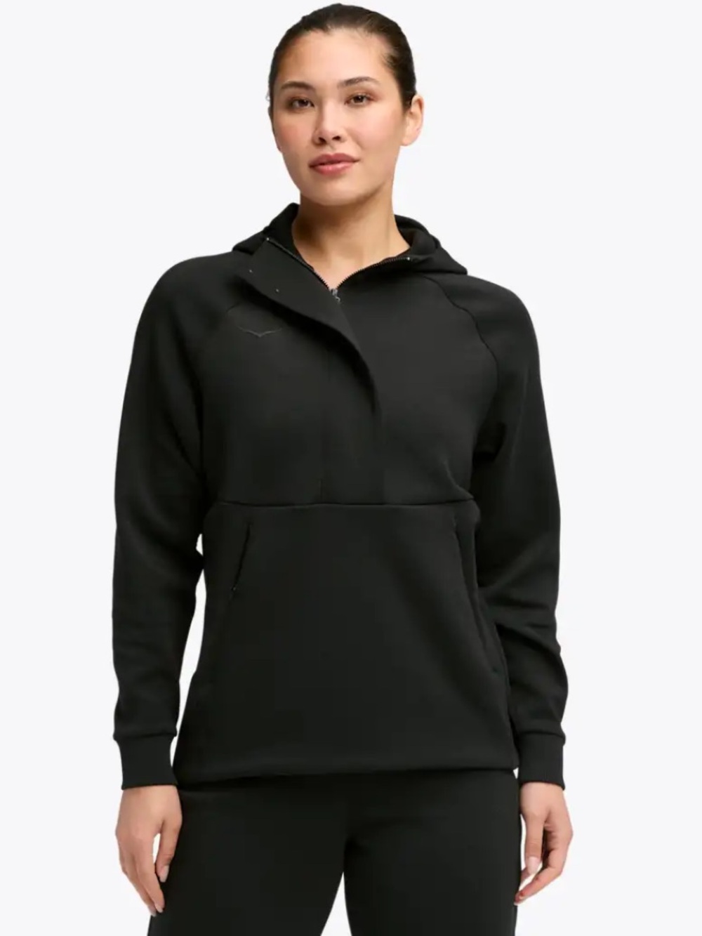 Hoka Essential Recovery Hoodie 1/2 Zip Sweatshirt Black Women’s Size Small